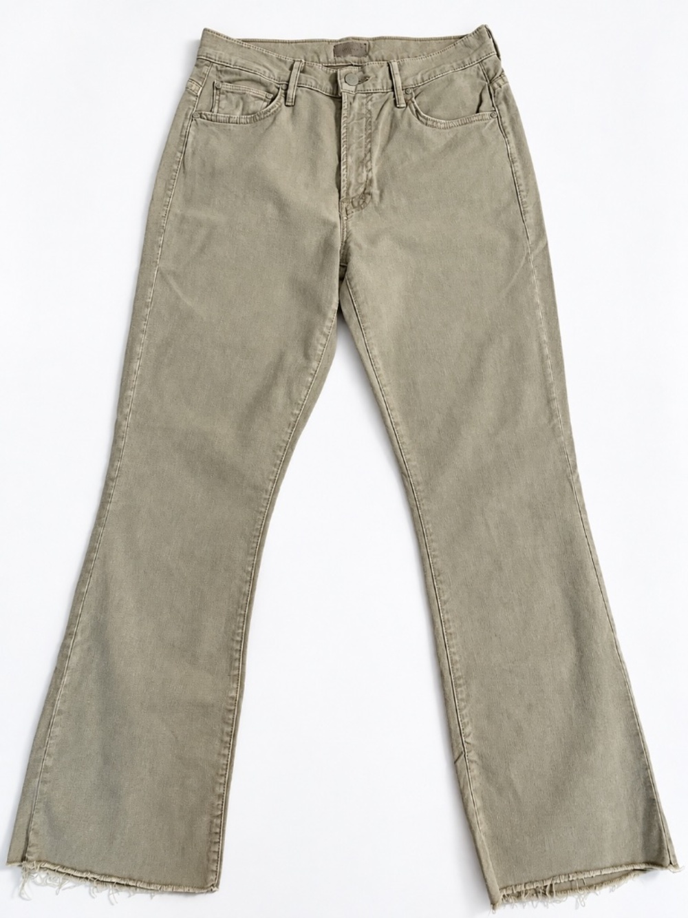 MOTHER The Insider Ankle Fray Chalk It Up Jeans Women's Size 29 Chalk Oxford Tan - Picture 5 of 16